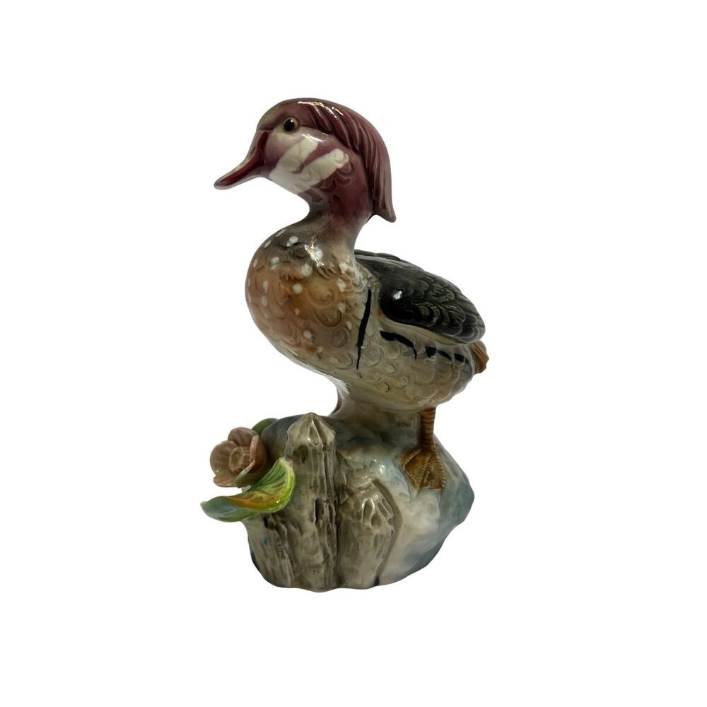 Porcelain Wood Duck Figurine Bird Collection by JSC Model 183 Shafford Japan VTG - Picture 2 of 16